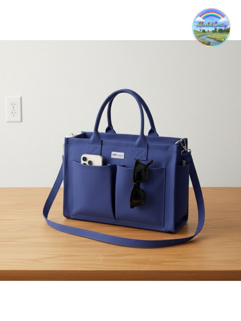 Heavy Duty Canvas Tote Bag for Women Adjustable Crossbody Shoulder Handbag